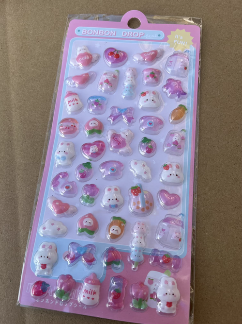 3D Cartoon Shake Gel Stickers Phone Decorative Stickers