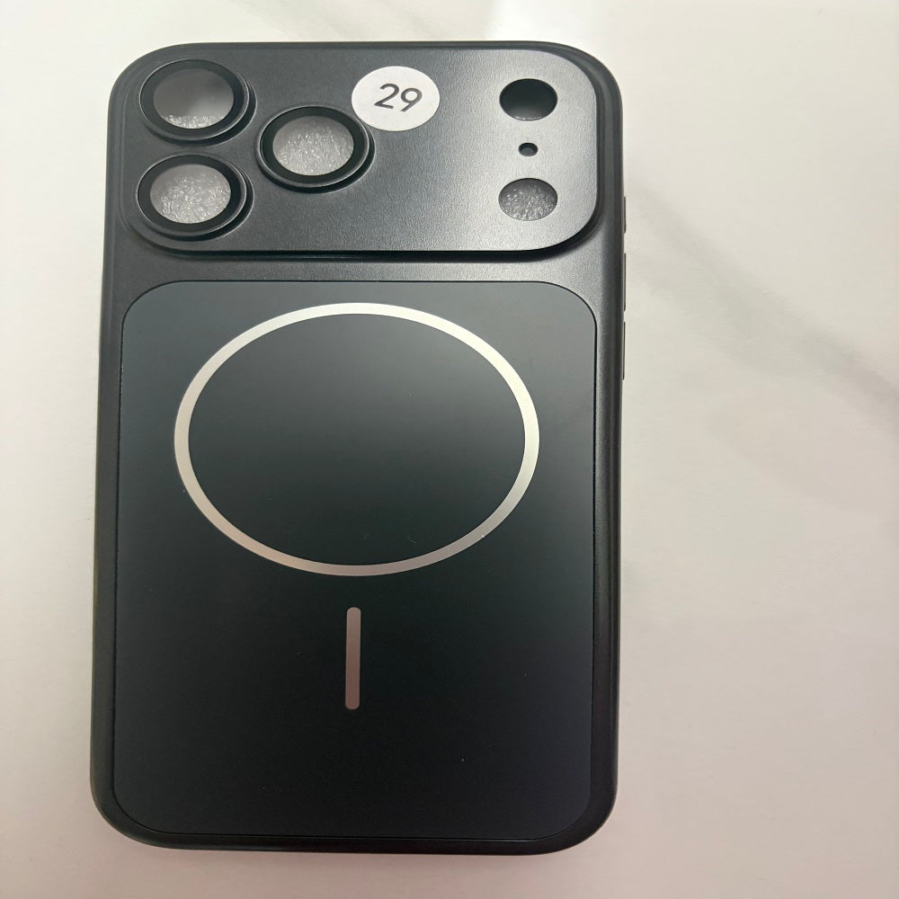 AG Matte Glass Back Panel Magnetic Phone Case for iPhone 17 16 15 14 13 Pro Max 17 Air With Lens Film Protective Cover