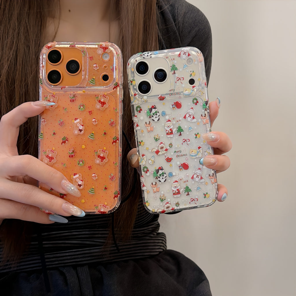 Cartoon Christmas Red Panda Cat Phone Case for iPhone 17 Pro 17 Pro Max 14 Pro Max 15 16 Pro