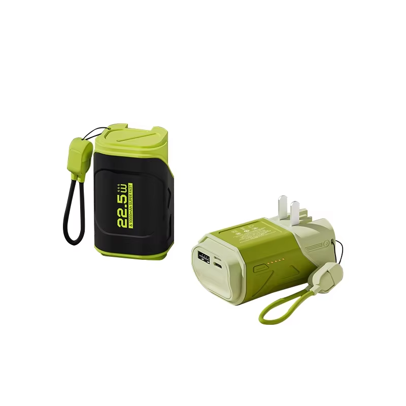 Ac Plug 3 in 1 Super Fast Charge Mini Keychain Power Bank 10000mah