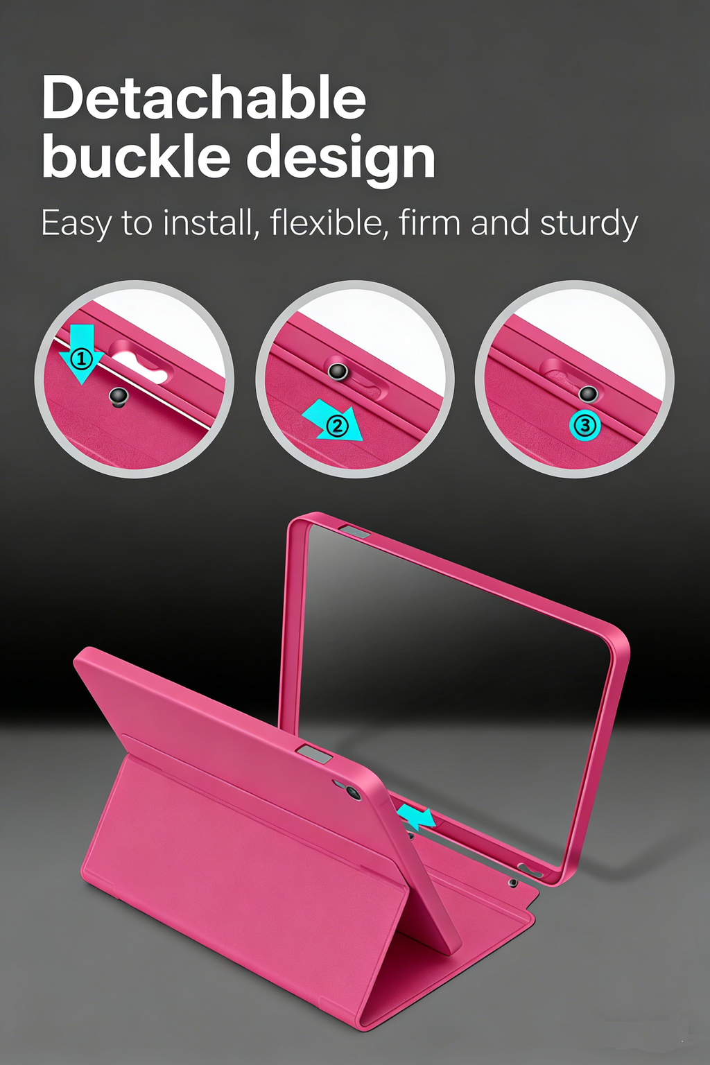2-Pieces Detachable Protective Case Cover for 7-inch Kobo Libra Color / Libra 2 and Tolino Vision 6 eReaders"
