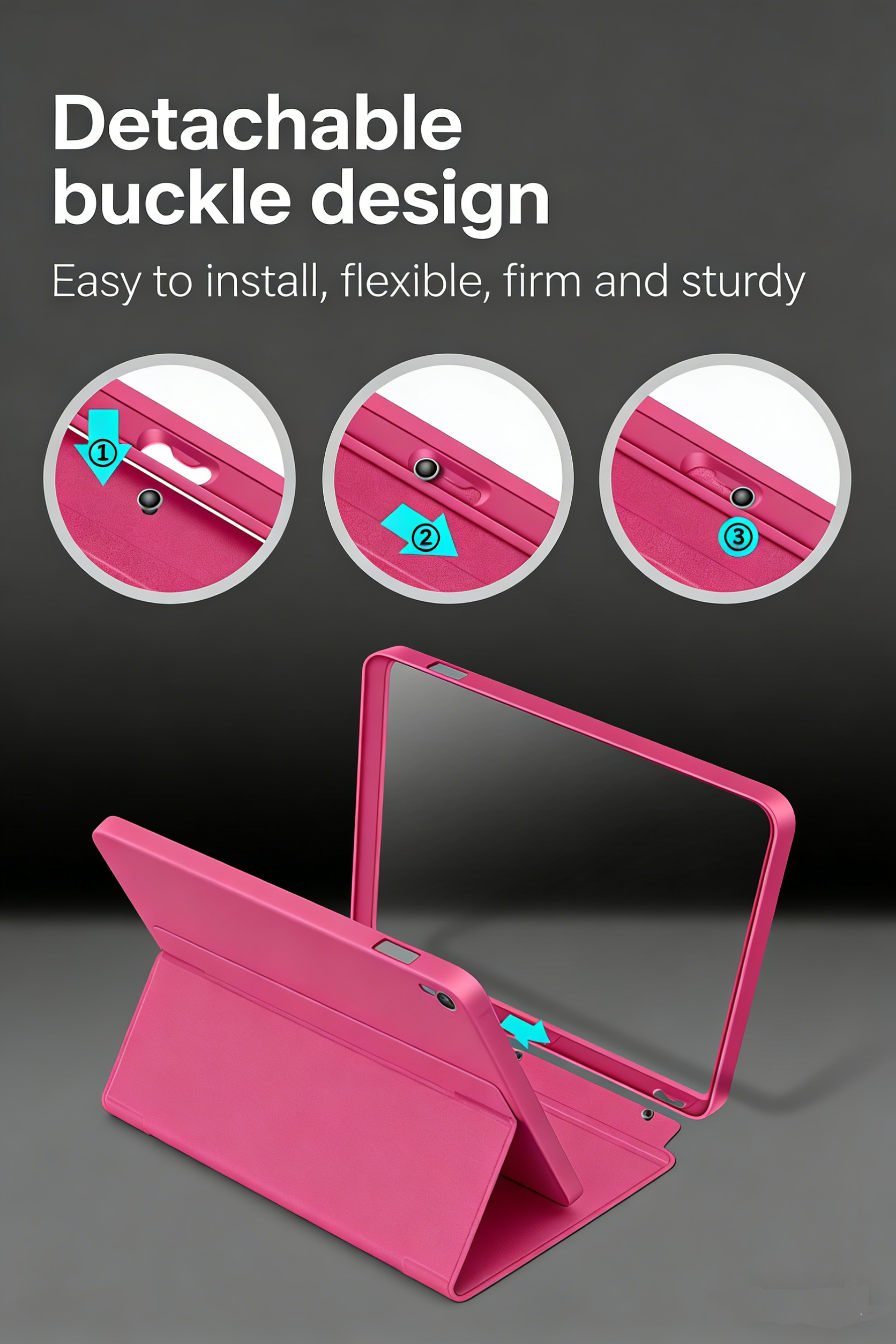 2-Pieces Detachable Protective Case Cover for 7-inch Kobo Libra Color / Libra 2 and Tolino Vision 6 eReaders"