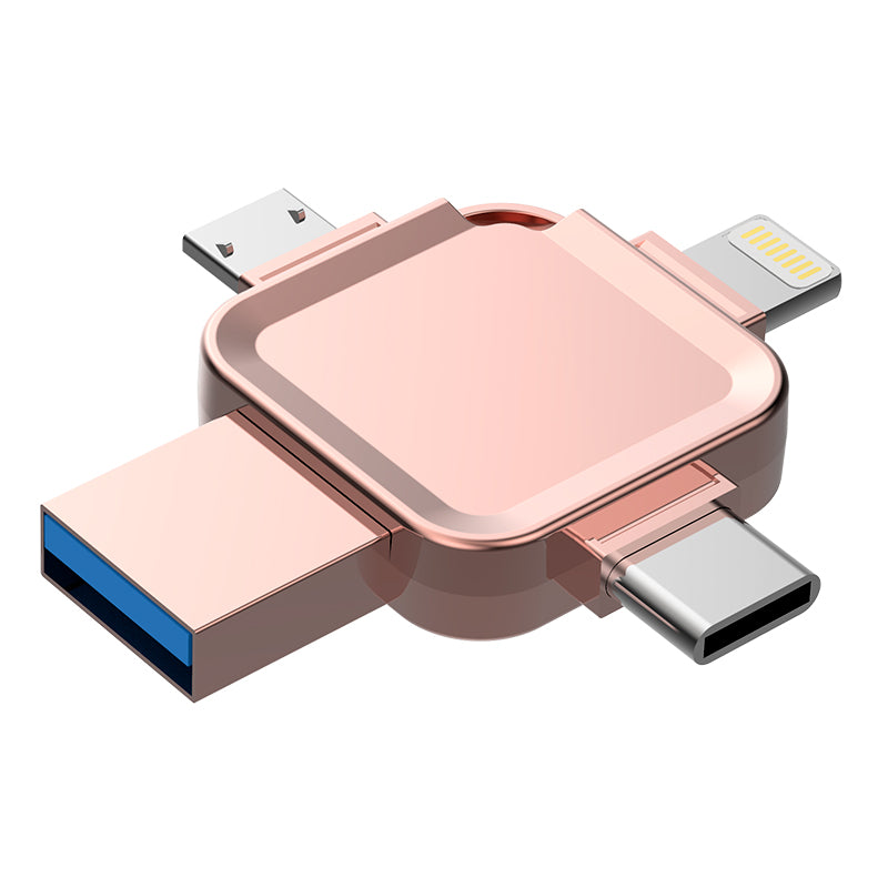 Y65 TYPE C USB Flash Drive OTG 4 IN 1 USB Stick 3.0 128GB Pen Drive 64GB 256GB Pendrive for iPhone 17 16 15 14 13 Memory Disk