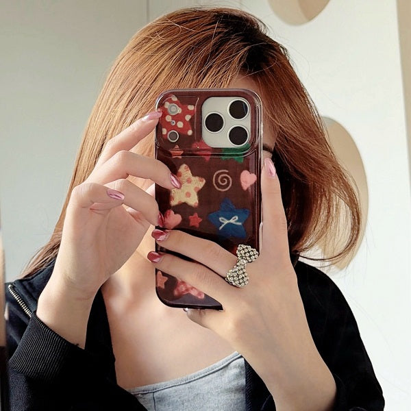 Maillard Star IMD Phone Case for iPhone 14/15/16/17 Pro Max Glacier Pattern Best Friend Gift Suitable for iPhone 17Pro 16Pro Max