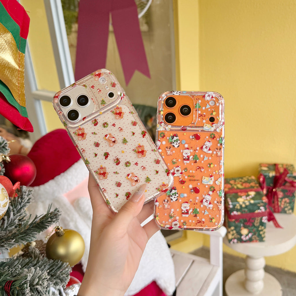 Cartoon Christmas Red Panda Cat Phone Case for iPhone 17 Pro 17 Pro Max 14 Pro Max 15 16 Pro