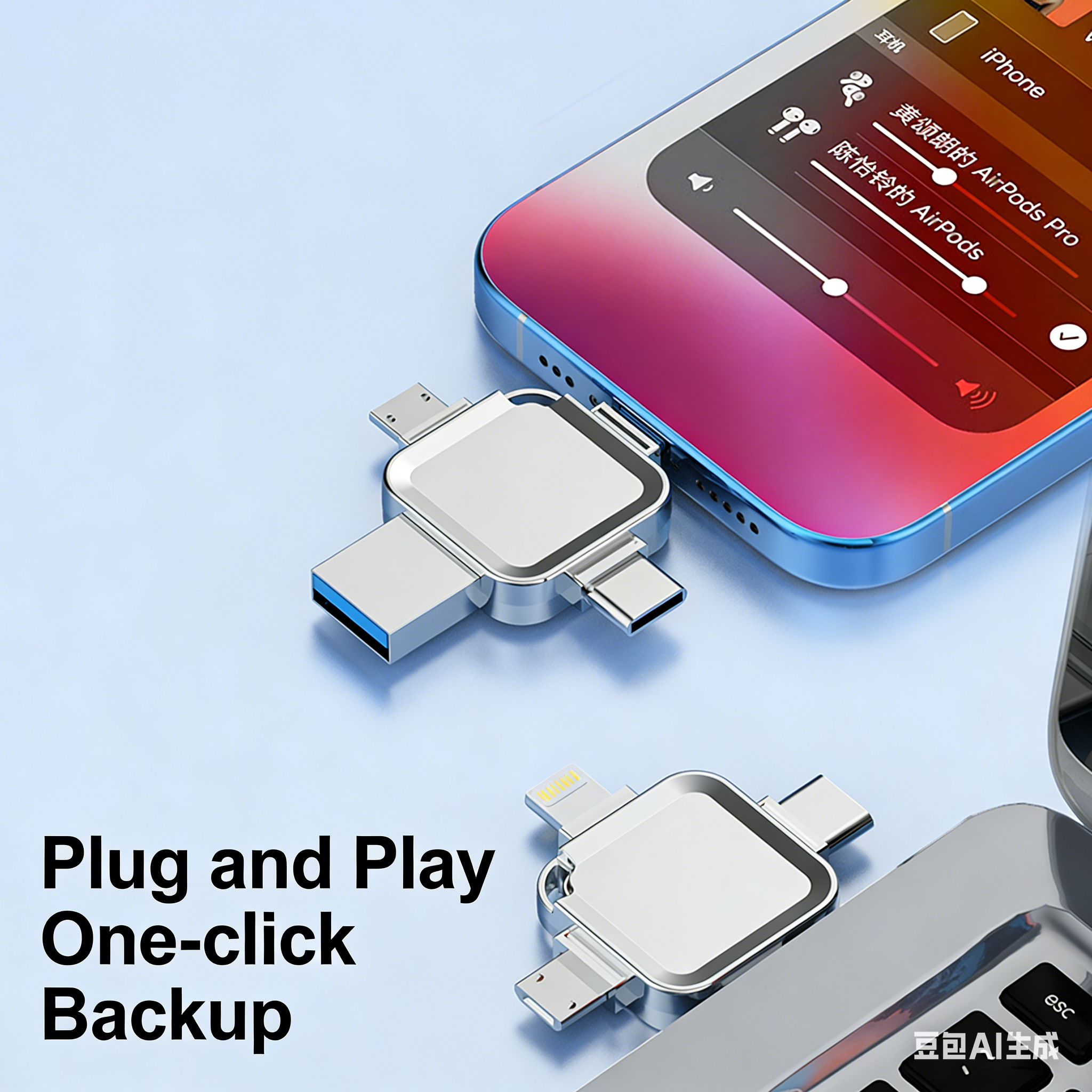 Y65 TYPE C USB Flash Drive OTG 4 IN 1 USB Stick 3.0 128GB Pen Drive 64GB 256GB Pendrive for iPhone 17 16 15 14 13 Memory Disk