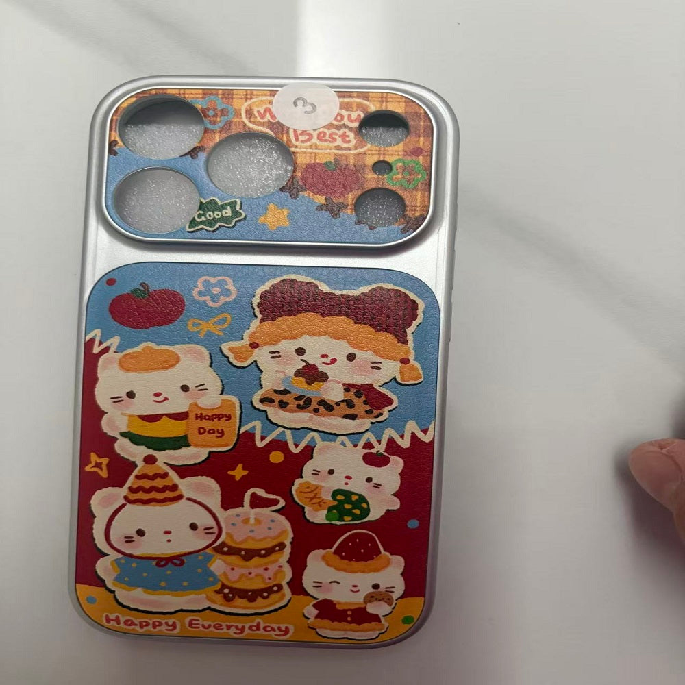 Cute Lambskin Cartoon Phone Case Anti-Scratch Soft Texture Mobile Back Cover For iPhone 17 Pro Max Fashion Print Protective Shell