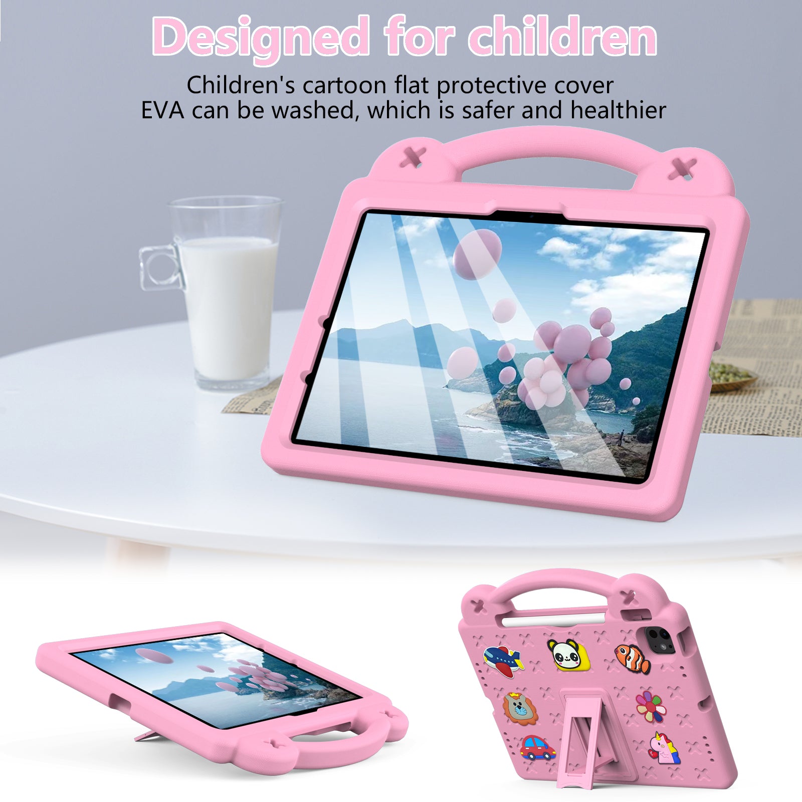 Kids EVA Anti-Fall Proof Cute Bear Tablet Case For iPad 9 Air 10.2 10.5 11 10.9 10 2022 Pro 9.7 12.9 Inch Armor Stand Tablet Case