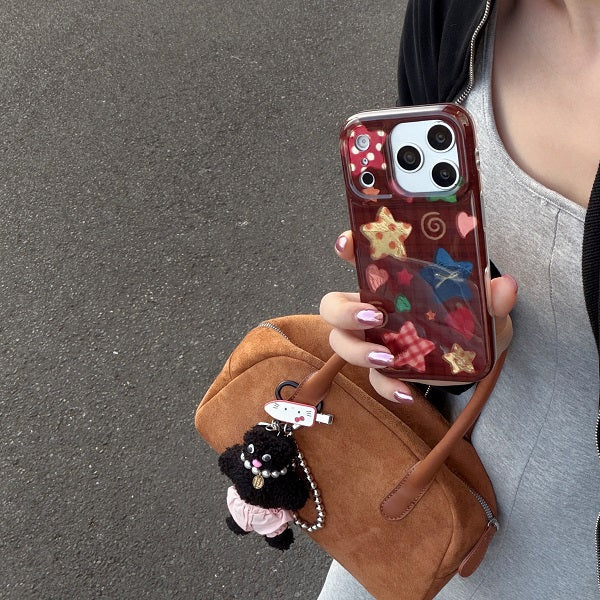 Maillard Star IMD Phone Case for iPhone 14/15/16/17 Pro Max Glacier Pattern Best Friend Gift Suitable for iPhone 17Pro 16Pro Max
