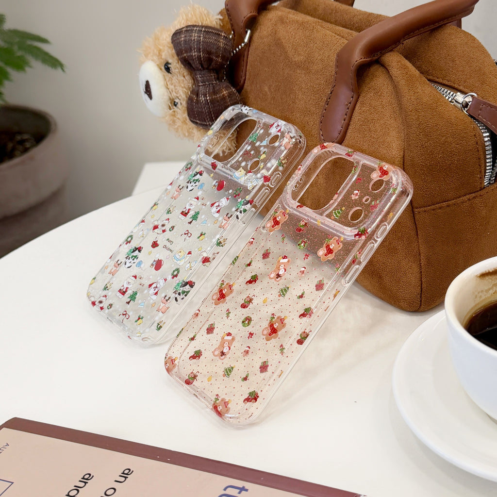 Cartoon Christmas Red Panda Cat Phone Case for iPhone 17 Pro 17 Pro Max 14 Pro Max 15 16 Pro