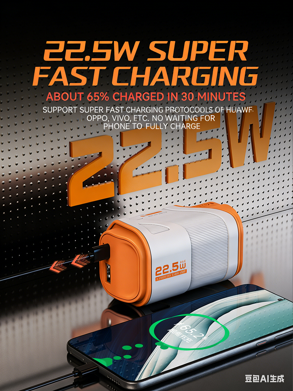 Ac Plug 3 in 1 Super Fast Charge Mini Keychain Power Bank 10000mah