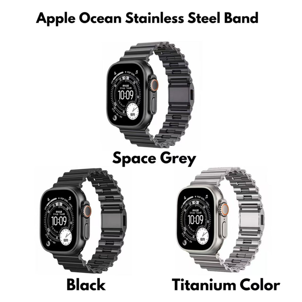 Stainless Steel Band for Apple Watch Ultra 3 11 10 9 8 7 6 SE 5 4 Metal Ocean Magnetic Strap for IWatch 42mm 44mm 45mm 46mm 49mm
