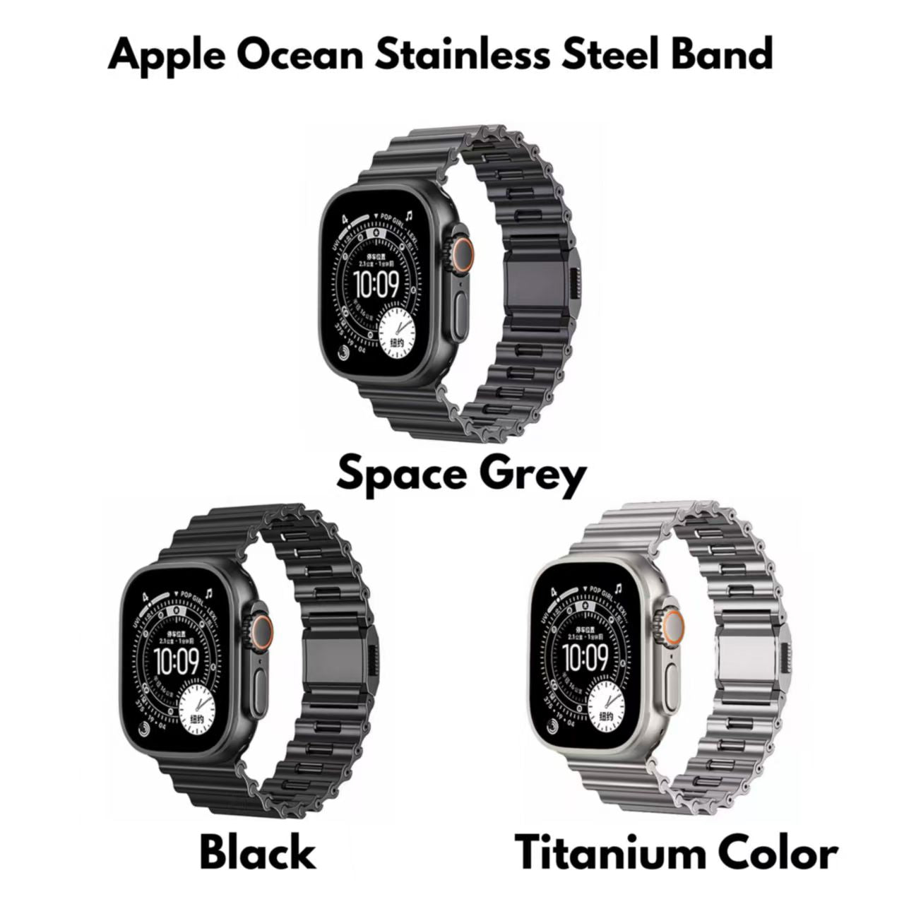Stainless Steel Band for Apple Watch Ultra 3 11 10 9 8 7 6 SE 5 4 Metal Ocean Magnetic Strap for IWatch 42mm 44mm 45mm 46mm 49mm