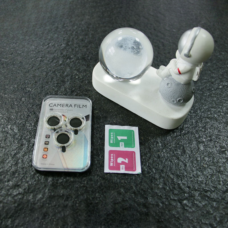 3D Diamond Glitter Screen Tempered Glass Camera Lens Protector for iPhone 17 Pro Max