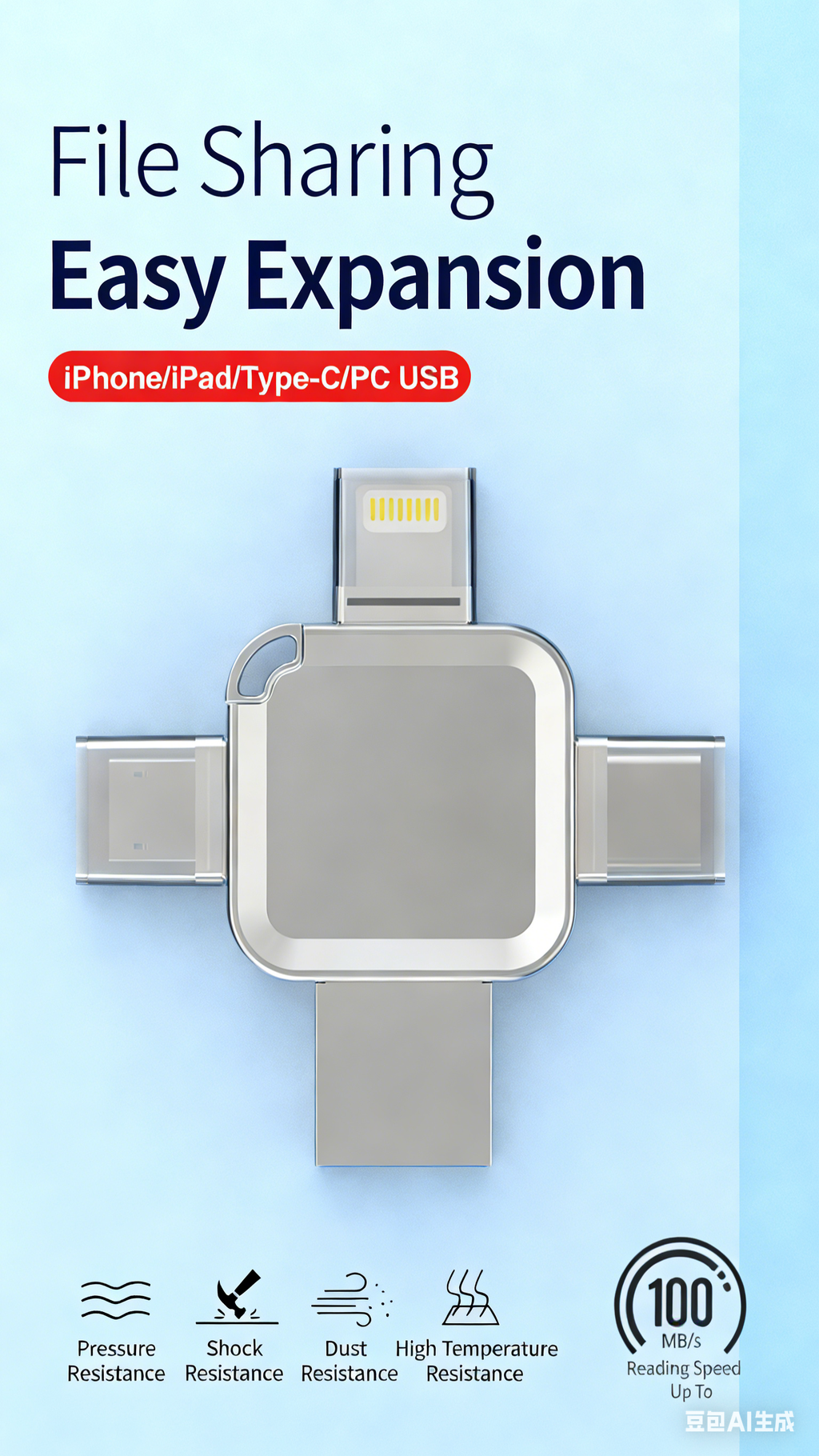 Y65 TYPE C USB Flash Drive OTG 4 IN 1 USB Stick 3.0 128GB Pen Drive 64GB 256GB Pendrive for iPhone 17 16 15 14 13 Memory Disk