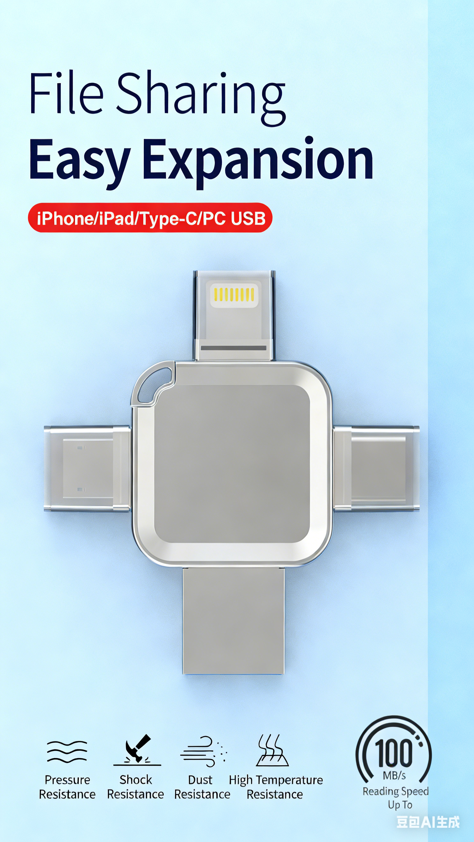 Y65 TYPE C USB Flash Drive OTG 4 IN 1 USB Stick 3.0 128GB Pen Drive 64GB 256GB Pendrive for iPhone 17 16 15 14 13 Memory Disk
