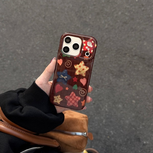 Maillard Star IMD Phone Case for iPhone 14/15/16/17 Pro Max Glacier Pattern Best Friend Gift Suitable for iPhone 17Pro 16Pro Max