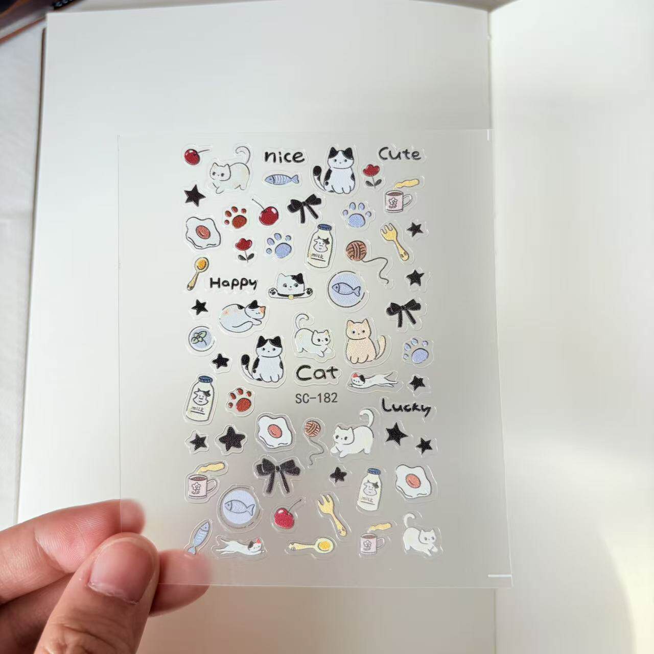 Cute Cartoon Animal 5D Embossed Nail Decals Custom DIY Stickers for Nails & Phone Case