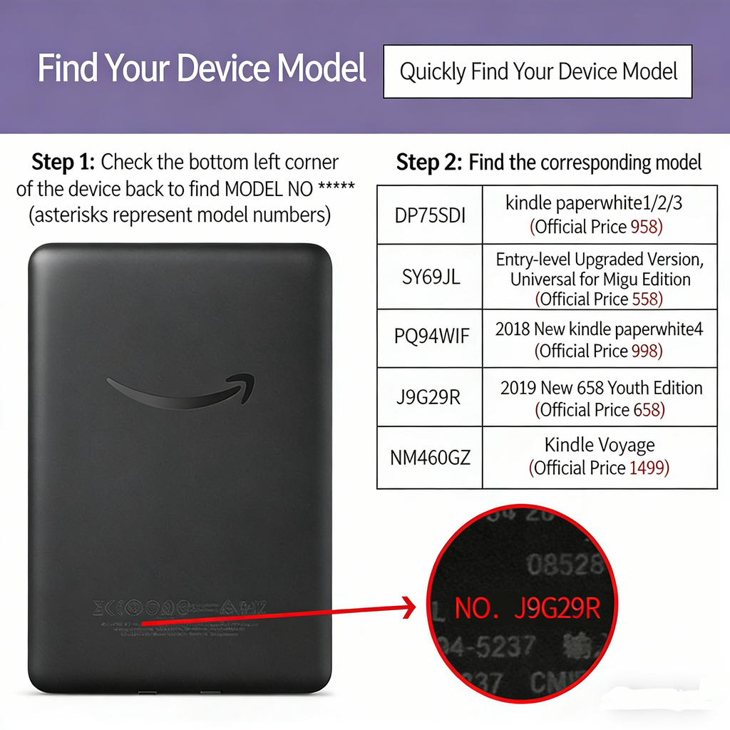 Magnetic Detachable Case for Kindle Paperwhite 12th Gen KPW6/5/4/3/2/1 Fit Kindle Youth Edition Smart Cover