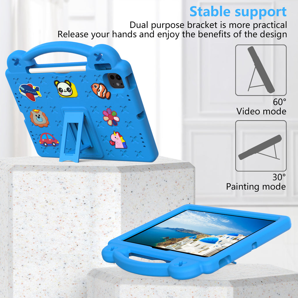 Kids EVA Anti-Fall Proof Cute Bear Tablet Case For iPad 9 Air 10.2 10.5 11 10.9 10 2022 Pro 9.7 12.9 Inch Armor Stand Tablet Case