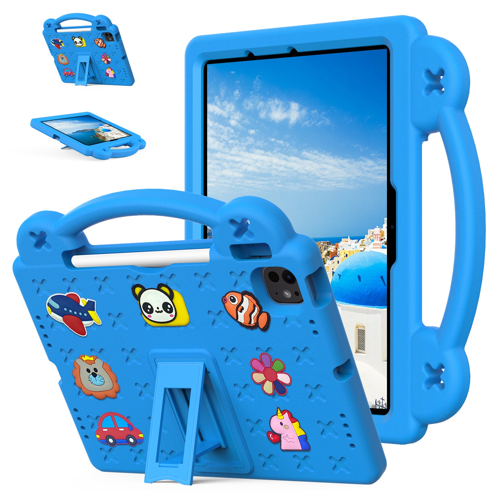 Kids EVA Anti-Fall Proof Cute Bear Tablet Case For iPad 9 Air 10.2 10.5 11 10.9 10 2022 Pro 9.7 12.9 Inch Armor Stand Tablet Case