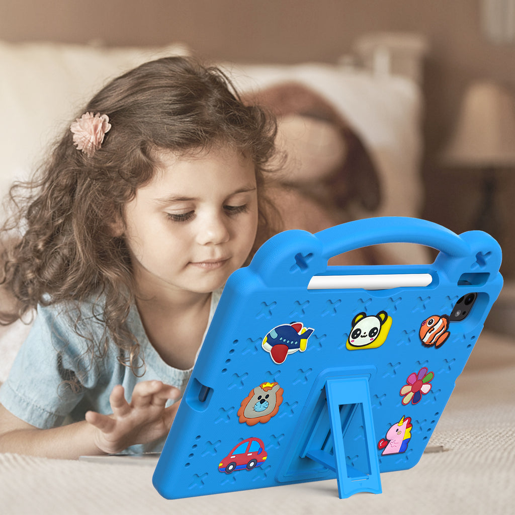 Kids EVA Anti-Fall Proof Cute Bear Tablet Case For iPad 9 Air 10.2 10.5 11 10.9 10 2022 Pro 9.7 12.9 Inch Armor Stand Tablet Case