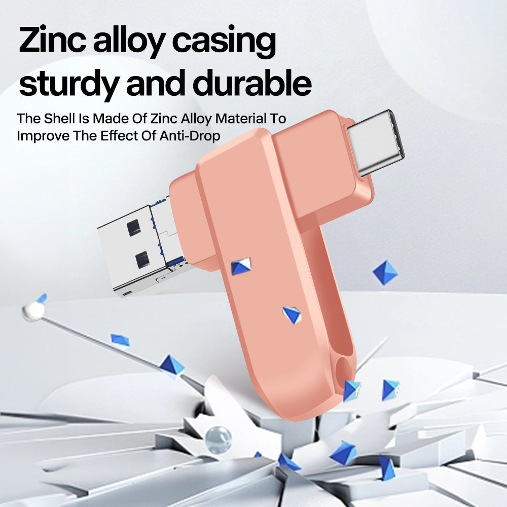 Y17C TYPE C USB Flash Drive OTG 4 IN 1 USB Stick 3.0 128GB Pen Drive 64GB 256GB 512GB Pendrive for iPhone 17 16 15 14 13 Memory Disk