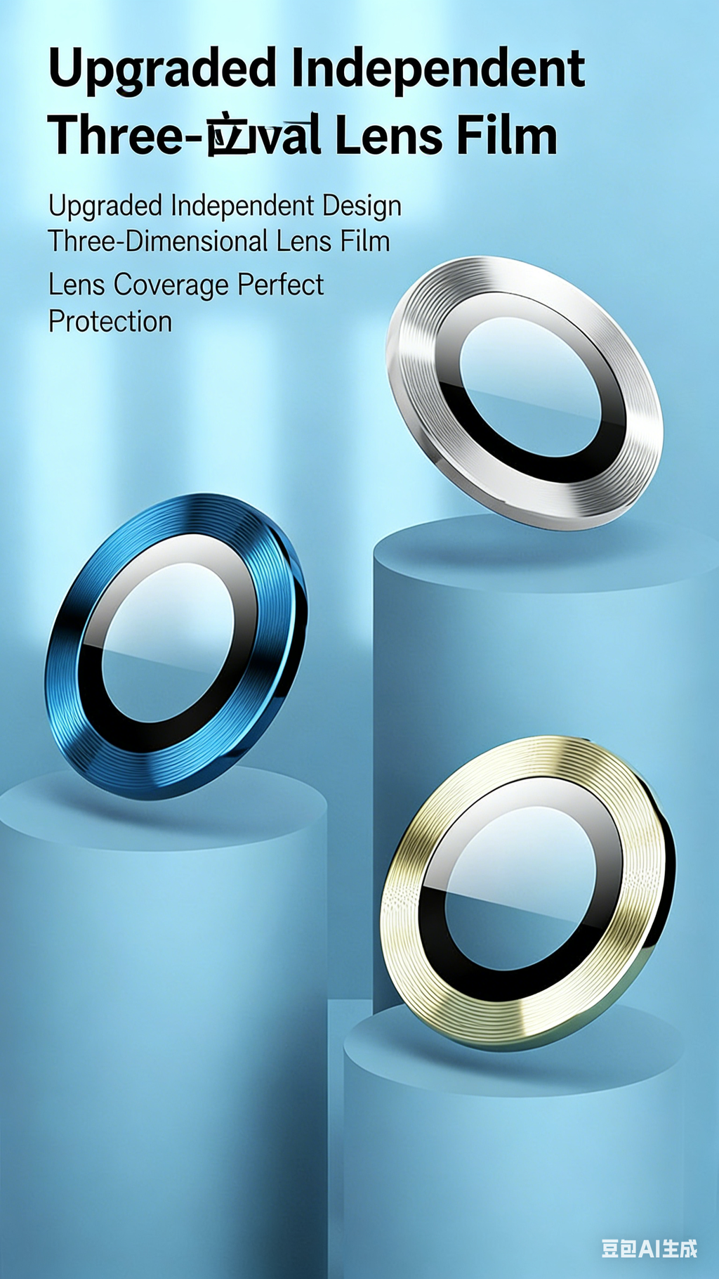 3D Silk Screen Tempered Glass Camera Lens Protector for iPhone 17 Pro Max