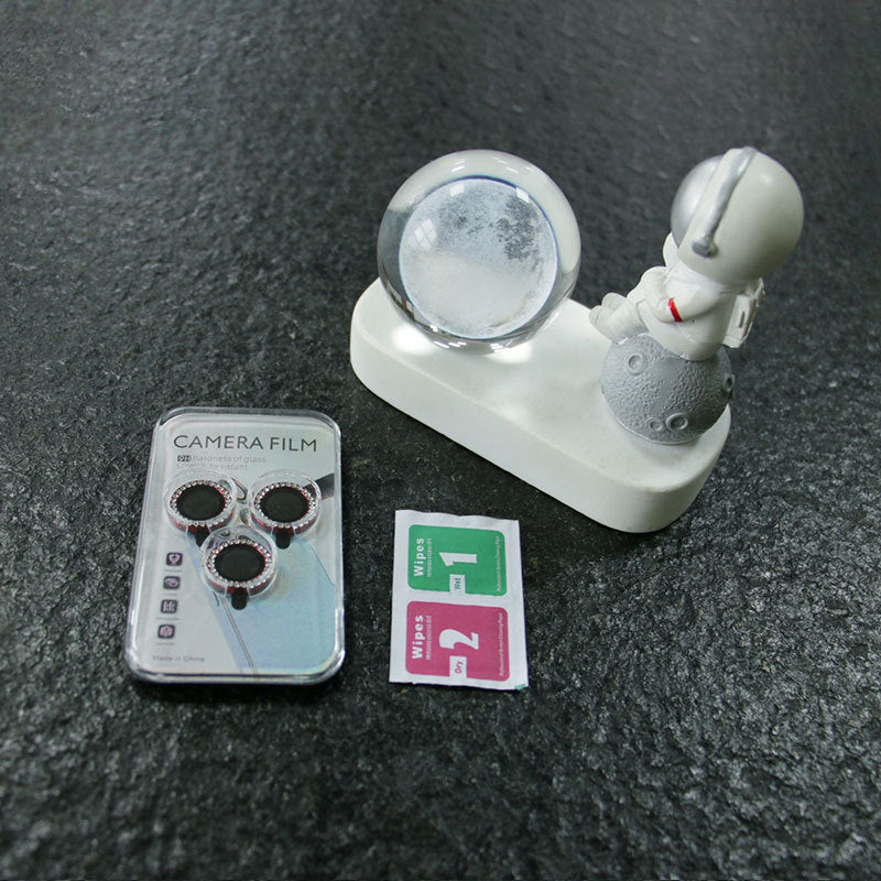 3D Diamond Glitter Screen Tempered Glass Camera Lens Protector for iPhone 17 Pro Max