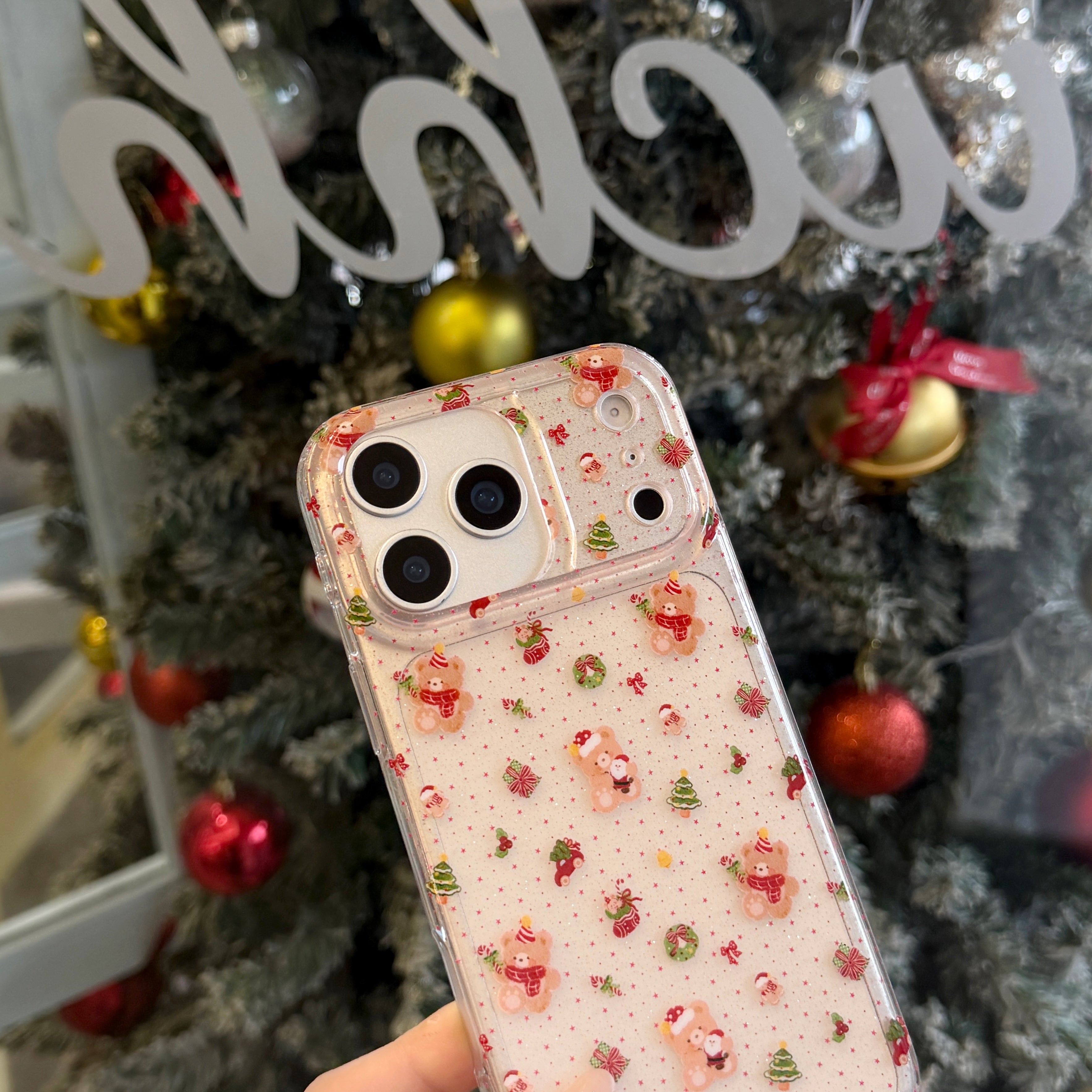 Cartoon Christmas Red Panda Cat Phone Case for iPhone 17 Pro 17 Pro Max 14 Pro Max 15 16 Pro