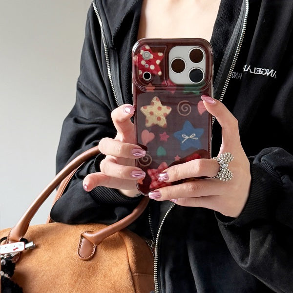 Maillard Star IMD Phone Case for iPhone 14/15/16/17 Pro Max Glacier Pattern Best Friend Gift Suitable for iPhone 17Pro 16Pro Max