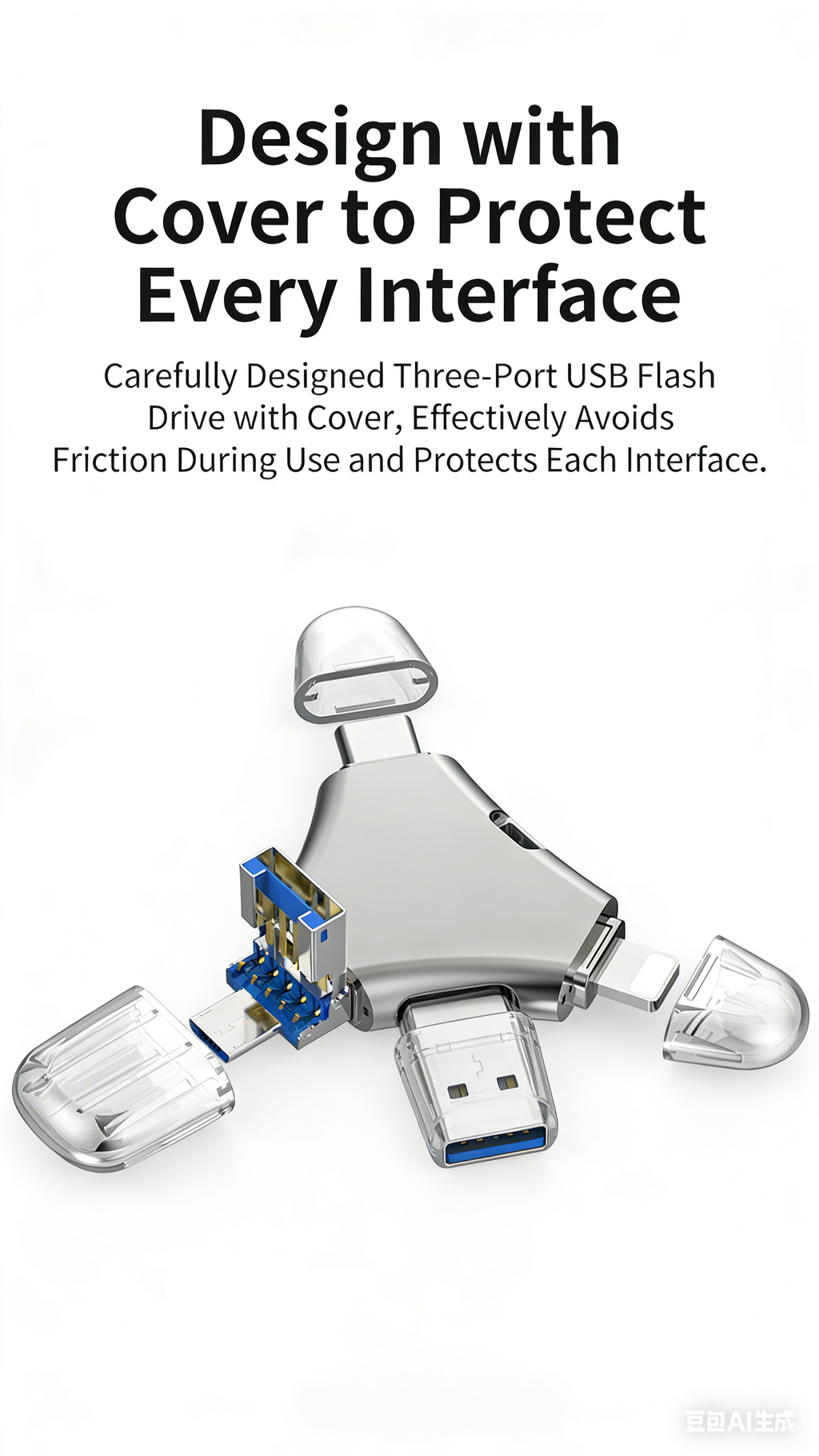 Y68 TYPE C USB Flash Drive OTG 4 IN 1 USB Stick 3.0 128GB Pen Drive 64GB 256GB Pendrive for iPhone 17 16 15 14 13 Memory Disk