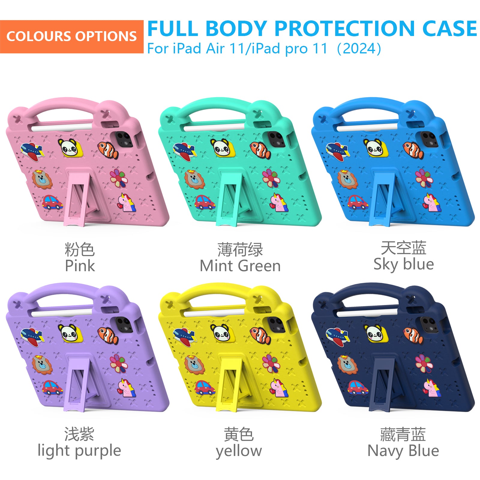 Kids EVA Anti-Fall Proof Cute Bear Tablet Case For iPad 9 Air 10.2 10.5 11 10.9 10 2022 Pro 9.7 12.9 Inch Armor Stand Tablet Case