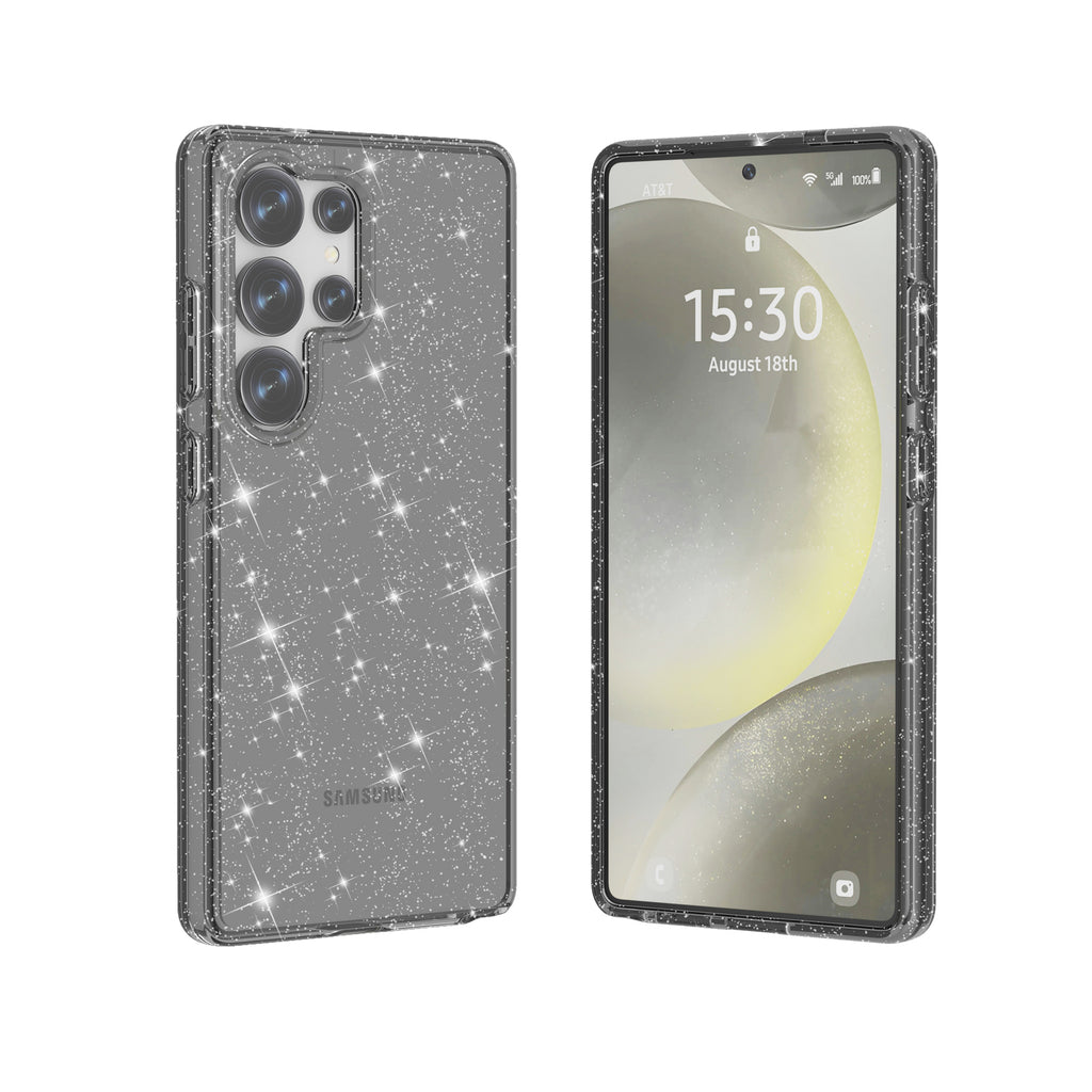 Glitter Transparent Anti-drop Protective Hard PC Soft Tpu Phone case for Samsung S25 S24 S23 S22