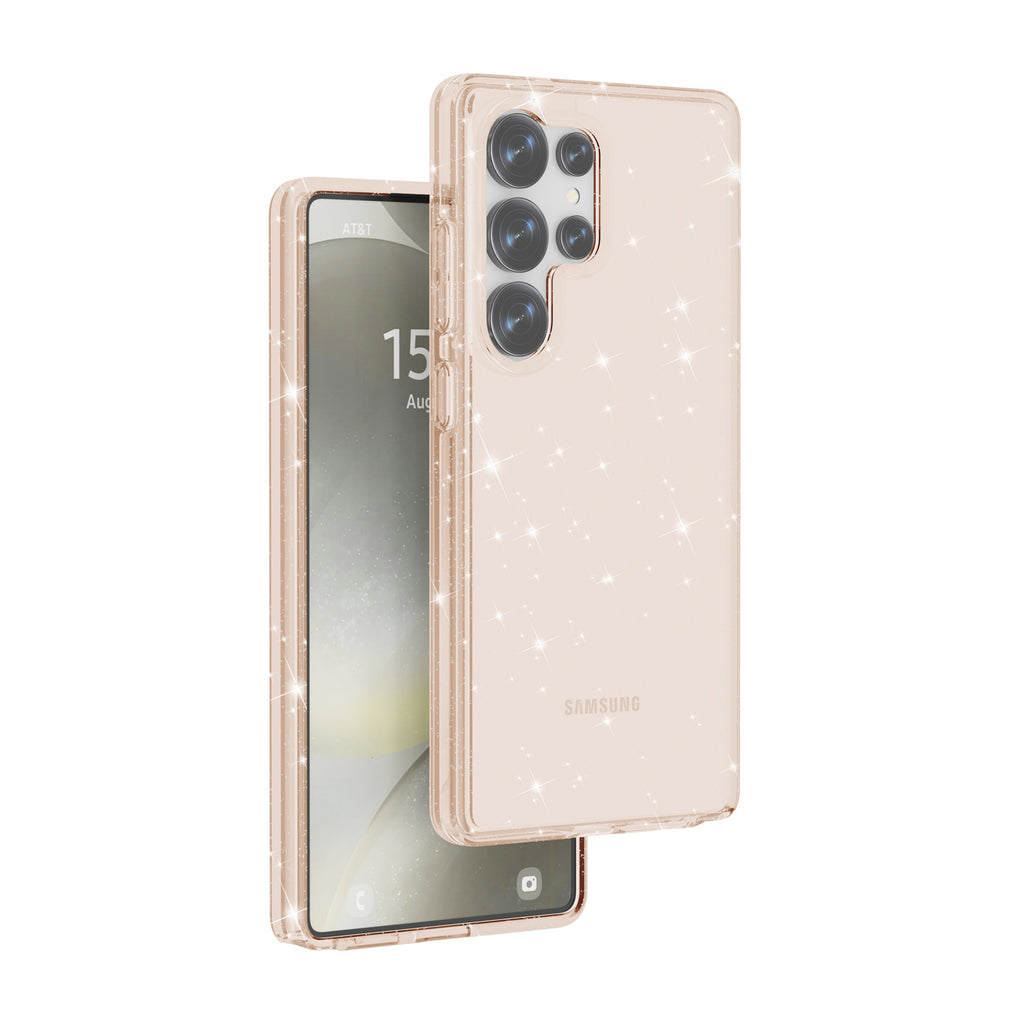 Glitter Transparent Anti-drop Protective Hard PC Soft Tpu Phone case for Samsung S25 S24 S23 S22