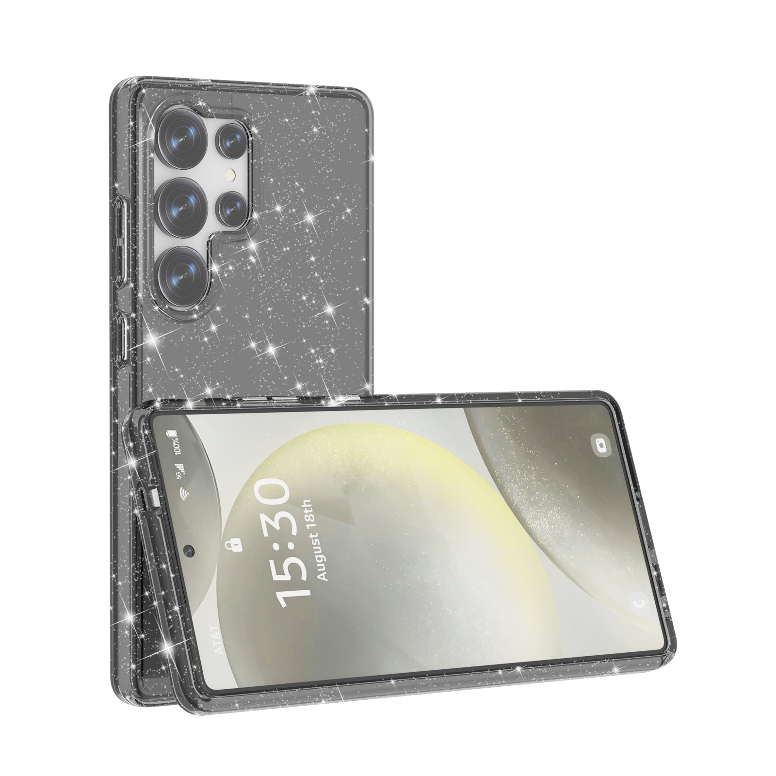 Glitter Transparent Anti-drop Protective Hard PC Soft Tpu Phone case for Samsung S25 S24 S23 S22