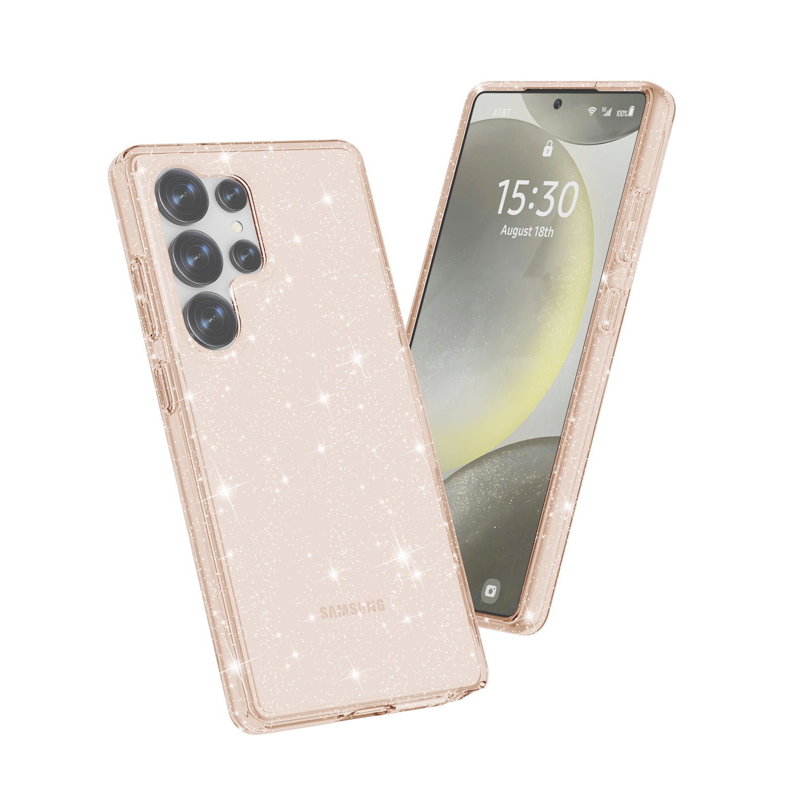 Glitter Transparent Anti-drop Protective Hard PC Soft Tpu Phone case for Samsung S25 S24 S23 S22