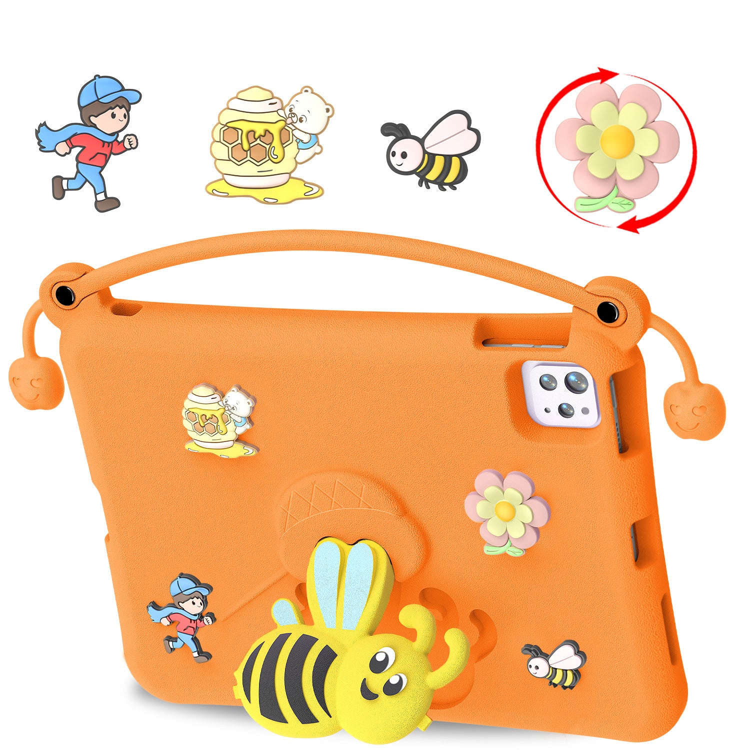 Kids EVA Anti-Fall Proof Bee Tablet Cases For iPad 9 Air 10.2 10.5 11 10.9 10 2022 Pro 9.7 12.9 Inch Armor Stand Tablet Case