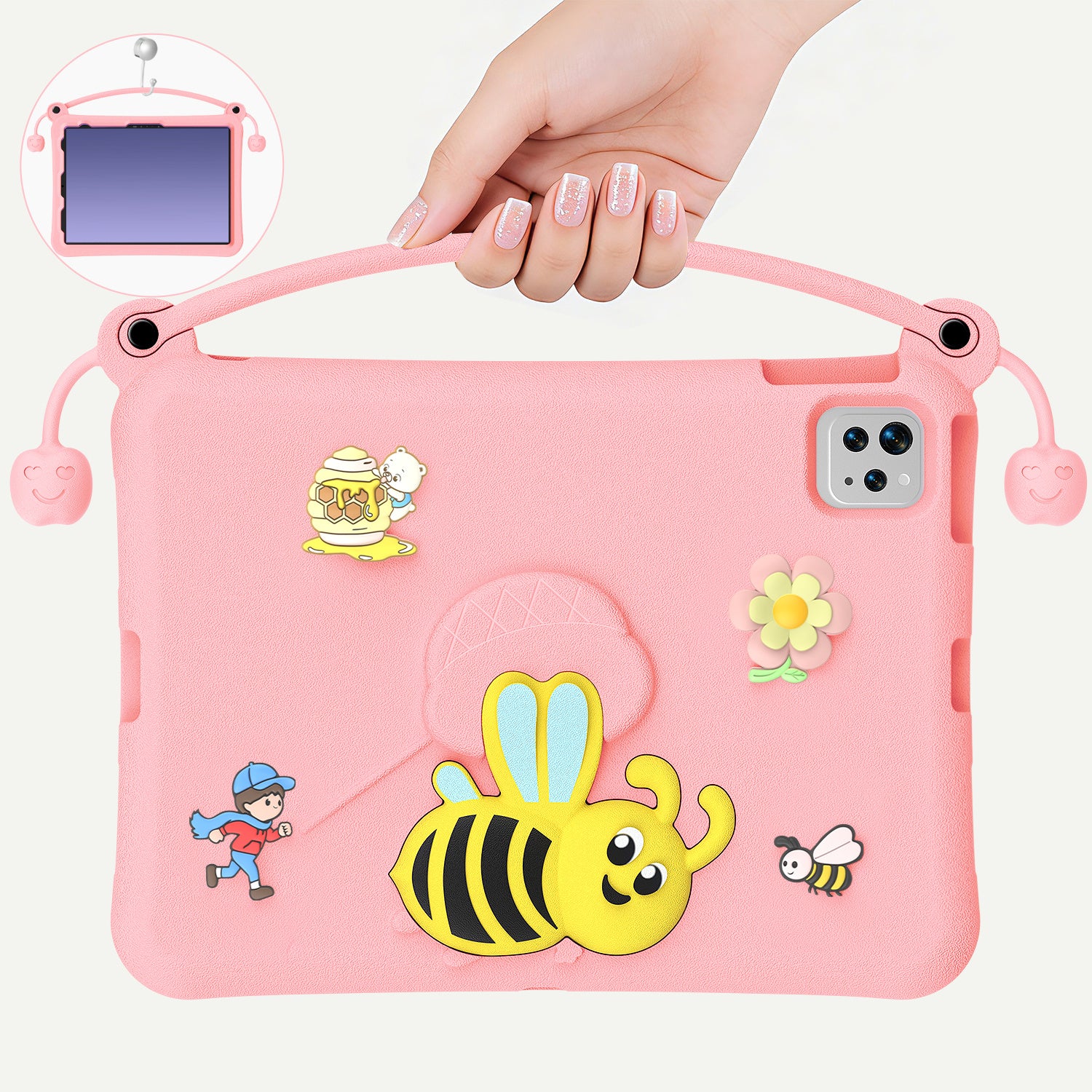 Kids EVA Anti-Fall Proof Bee Tablet Cases For iPad 9 Air 10.2 10.5 11 10.9 10 2022 Pro 9.7 12.9 Inch Armor Stand Tablet Case