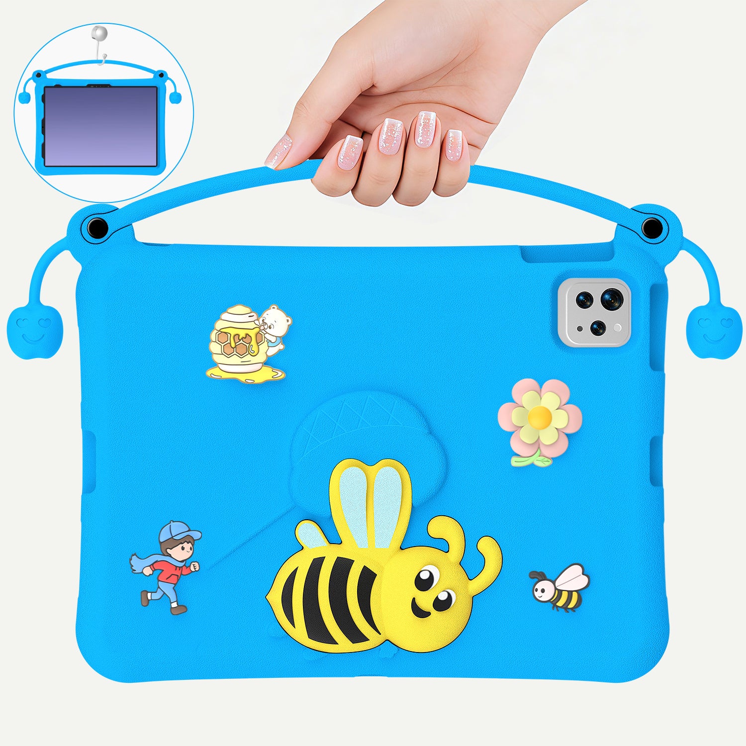 Kids EVA Anti-Fall Proof Bee Tablet Cases For iPad 9 Air 10.2 10.5 11 10.9 10 2022 Pro 9.7 12.9 Inch Armor Stand Tablet Case