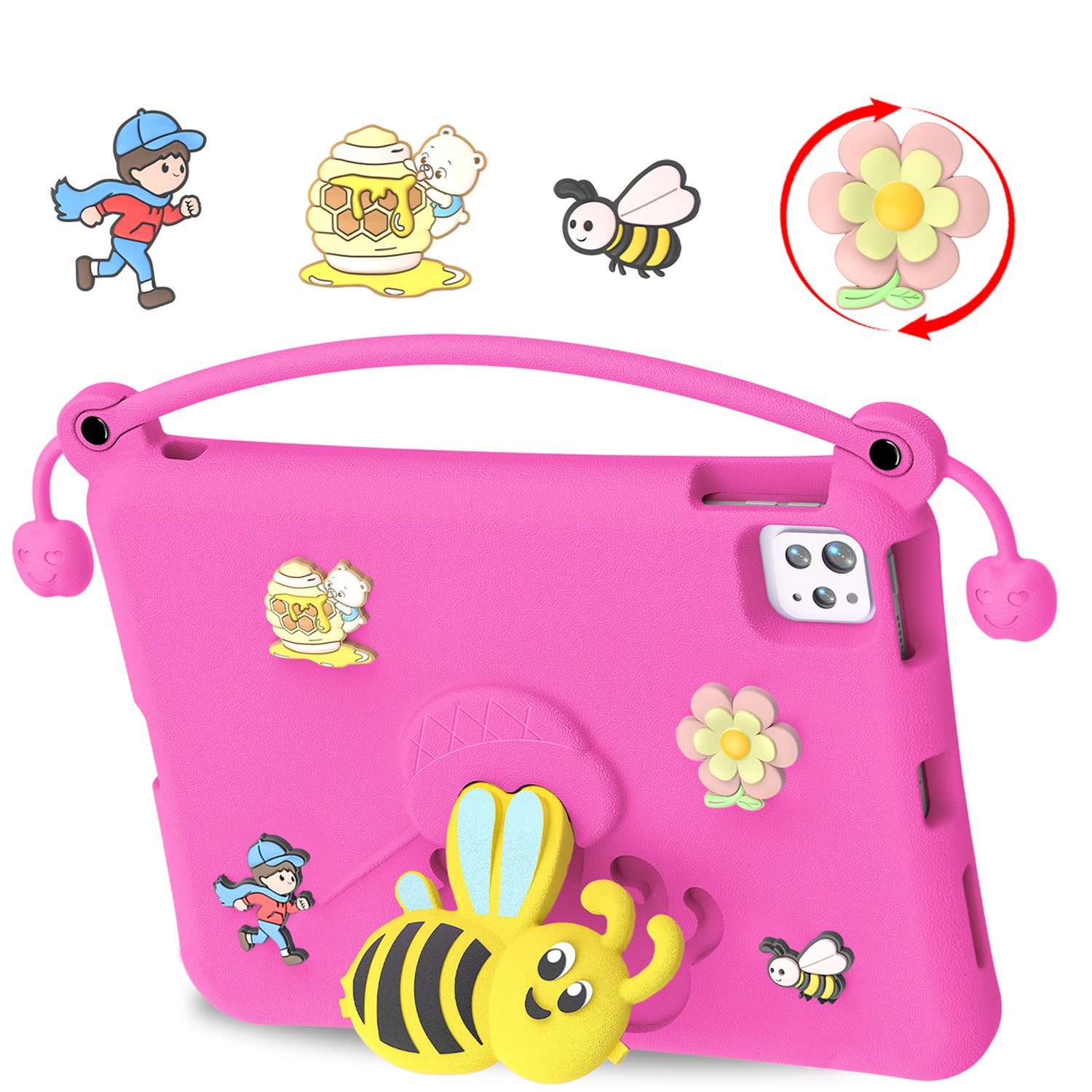 Kids EVA Anti-Fall Proof Bee Tablet Cases For iPad 9 Air 10.2 10.5 11 10.9 10 2022 Pro 9.7 12.9 Inch Armor Stand Tablet Case