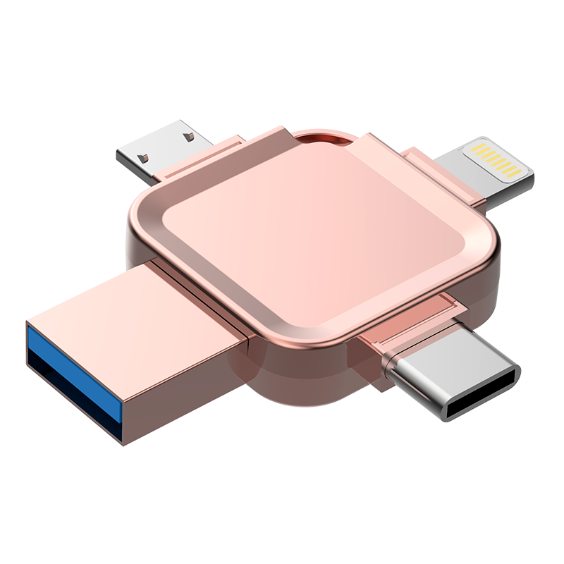 Y65 TYPE C USB Flash Drive OTG 4 IN 1 USB Stick 3.0 128GB Pen Drive 64GB 256GB Pendrive for iPhone 17 16 15 14 13 Memory Disk