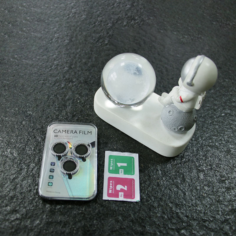 3D Diamond Glitter Screen Tempered Glass Camera Lens Protector for iPhone 17 Pro Max