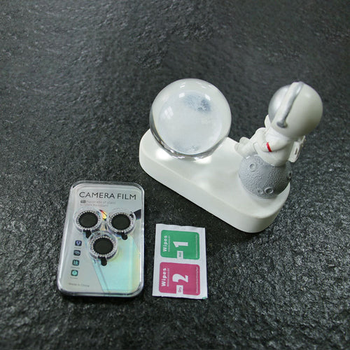 3D Diamond Glitter Screen Tempered Glass Camera Lens Protector for iPhone 17 Pro Max