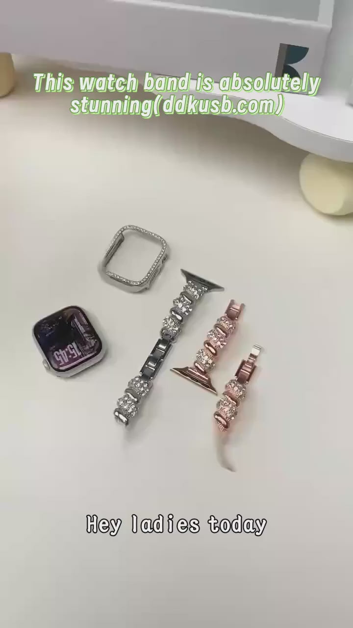 Luxury Strap for Apple Watch Series 11 10 9 8 7 6 SE 5 4 UItra 3 iWatch 49/46/45/44/42/41/40/38mm Fashion Jewelry Bracelet Band